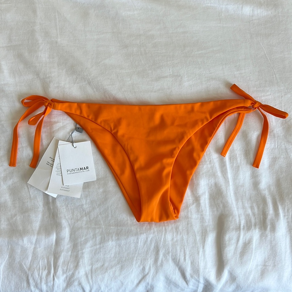 NEW with tags Puntamar orange bikini bottom swimsuit neon medium cheeky
